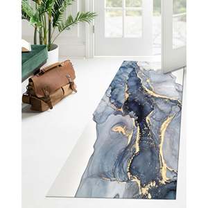 Alfombra Moderna con Estampado de Mármol Azul - Decoración de Oficina, Salón, Fácil de Limpiar, con Pelo Suave - Product Image 3