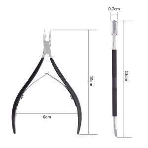 Pince à cuticules professionnelle pour ongles avec poussoir Offre Spéciale ensemble de manucure en acier inoxydable pour doigts plusieurs couleurs - Product Image 6