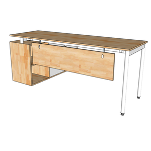 Modern <b>Solid</b> <b>Wood</b> Minimalist Office <b>Desk</b> with Integrated Cabinet 180x60cm OMA II System HBOM214 - Product Image 1