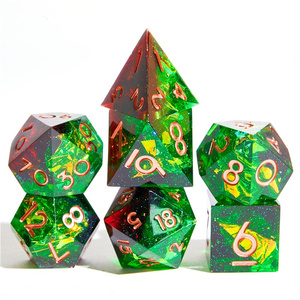 Juego de dados de resina de borde afilado de poliedro de película brillante de doble <span class=keywords><strong>color</strong></span> de venta directa del fabricante - Product Image 6