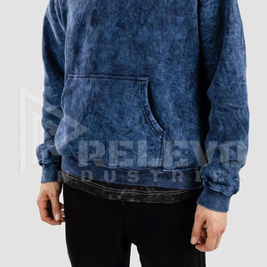 Sweat à capuche oversize en coton 100% respirant, lavage à l'acide bleu, très demandé, GSM élevé, séchage rapide, pour homme - Product Image 4