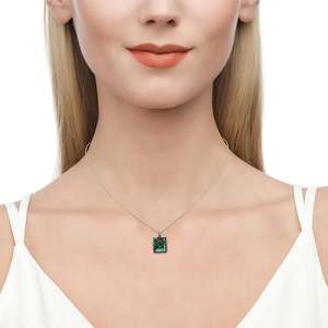 สร้อยคอเงินแท้รูปโครงกระดูกเจลูเลีย แฟนทอม สกัล ทรงมรกต - Product Image 5