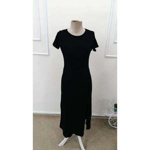 Vestido Midi de Viscosa con Cuello Redondo y Manga Corta para Mujer, Marca Jane, con Abertura Lateral - Estilo Casual para Uso Diario, Modelo 32939 - Product Image 4
