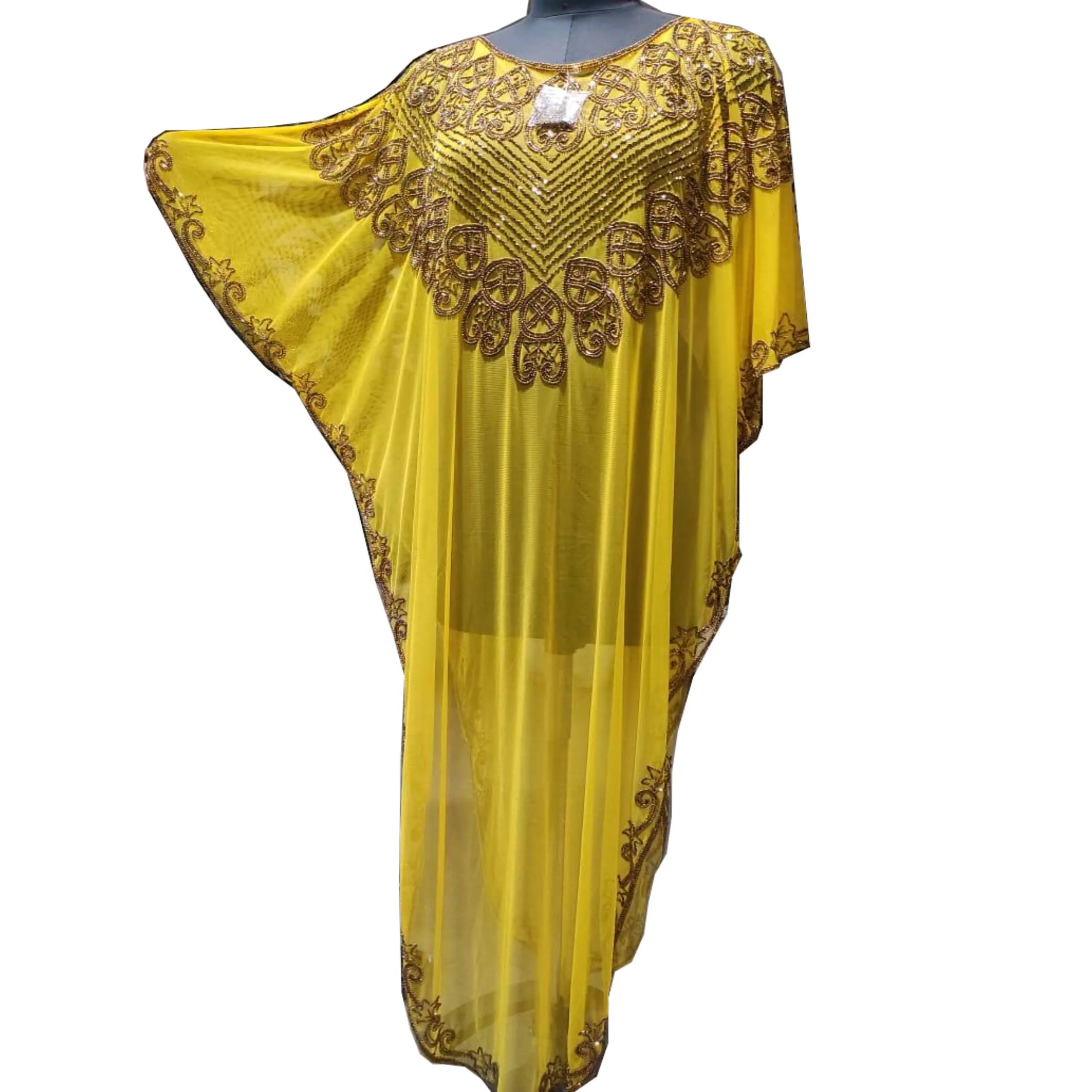Spring Summer 2022 Custom Women Luxury Hand Beaded Crystal Arabic Dress Plus Size Women's Clothing