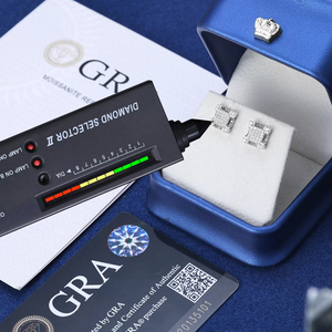 ต่างหูเพชรโมอิสทรงสี่เหลี่ยมสำหรับผู้หญิงเครื่องประดับหูฮิปฮอปออกเย็นจัดปาร์ตี้เป็นประกาย - Product Image 5