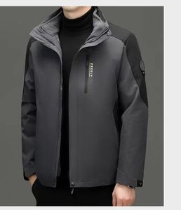 2025 nouveaux hommes 2-en-1 hiver doudoune XL cuir chauffant coupe-vent épais polaire chaud coton longue moto fermeture éclair matériel - Product Image 1