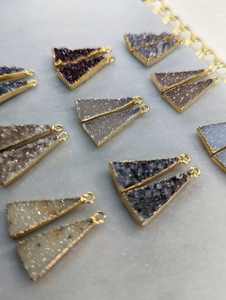 Colgante de Druzy Natural en Forma de Triángulo, Plata de Ley 925, Estilo Art Deco, Joyería para Bodas y Fiestas, Galvanizado, Grado AAA, Stock Limitado - Product Image 4