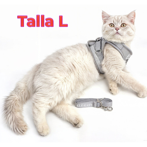 Pettorina Sportiva per Gatti e Cuccioli, Taglie Piccole e XL, in Nylon e Poliestere Riflettente con Guinzaglio, Tinta Unita o Fantasia Animale - Product Image 4