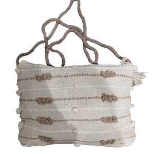 Venta al por mayor de bolsas Dari de algodón hechas a mano en Nepal con cierre de cremallera Mochila de cáñamo de colores de dos correas 300623385I - Product Image 1