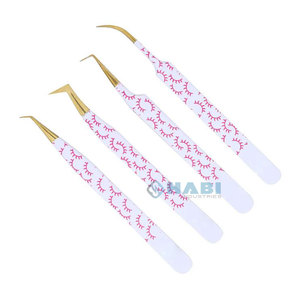 Juego de pinzas para pestañas de acero inoxidable de 5 piezas, puntas puntiagudas rectas recubiertas de papel de 5,0 pulgadas, Kit de pinzas para pestañas para el cuidado de la belleza - Product Image 6