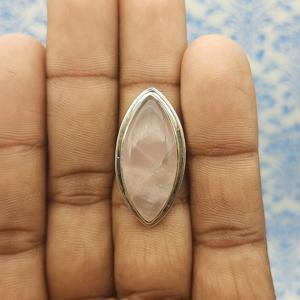 Quartz Rose Naturel Pierre Précieuse Marquise Forme Pierre Argent 925 Bijoux En Argent Fin Solide Bague En Argent Sterling 925 - Product Image 6