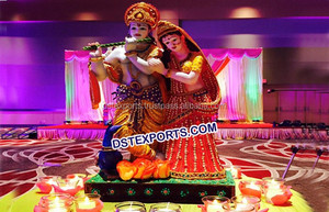 Estatua de boda asiática, decoración de vestíbulo, estatua de Radha Krishna, Gujurati, boda india, Radha Krishna - Product Image 5