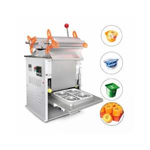 <b>Electric</b> Semi-Automatic Stainless Steel Tray Sealing Machine #453 for Food Trays Hygienic Packaging Film Sealing - Product Image 1