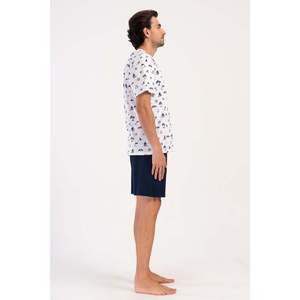 Conjunto de Pantalones Cortos y Camiseta de Manga Corta con Cuello en V para Hombre, Talla XXL, con Bolsillos, Cómodo - Product Image 2