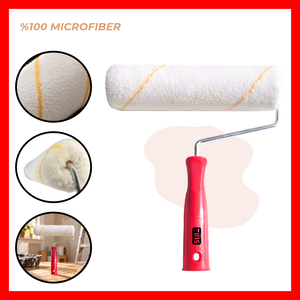 Rouleau à peinture industriel Dr Satin 100% microfibre, poils de 12 mm, cadre en acier pour murs intérieurs et extérieurs, usage professionnel - Product Image 2