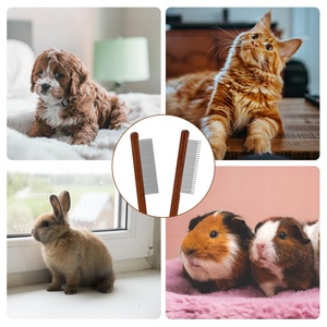 Portable Pet Flea <b>Comb</b> Luxury Rosewood Handle Grooming Tool with Stainless Steel Teeth for Cats & Dogs - Product Image 5