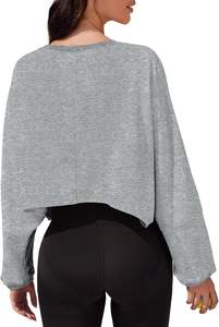 เสื้อสเวตเตอร์แขนยาวทรงหลวมสำหรับผู้หญิงเสื้อสเวตเตอร์คอกลมทรงหลวมสำหรับออกกำลังกายลำลอง - Product Image 2