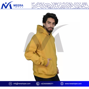 Pull à capuche pour hommes de qualité supérieure poche kangourou chaud confortable doublure polaire décontracté coupe décontractée motif solide automne hiver ODM approvisionnement - Product Image 4