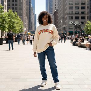 Sudadera de Invierno Personalizada con Estampado Frontal para Mujer, Oversize, Cuello Alto Simulado, Bordada, Ecológica, Transpirable, de Forro Polar de Secado Rápido - Product Image 6