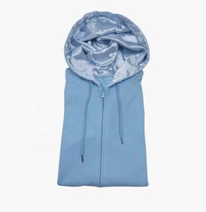 Sweats à capuche avec fermeture éclair et impression en vrac de tissus personnalisables Fournisseur de gros en satin sur mesure Sweats à capuche avec fermeture éclair pour hommes - Product Image 5