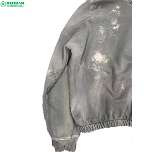 Sweat à capuche épais uni en molleton/éponge française 100 % coton, coupe classique, écologique, style vintage, pour l'hiver – Vente en gros - Product Image 6