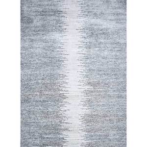 Alfombra de Bambú y Seda Azalea, Anudada a Mano, Modelo AKBS-1105, Gris y Negro, Diseño Abstracto, Rectangular, con Diseño de Patchwork, 10 mm, para Sala de Estar o Pasillo - Product Image 1