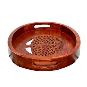 Productos de madera a bajo precio y al mejor precio, alta demanda, bandeja redonda decorativa personalizada de madera para servir aperitivos, utensilios de cocina - Product Image 5
