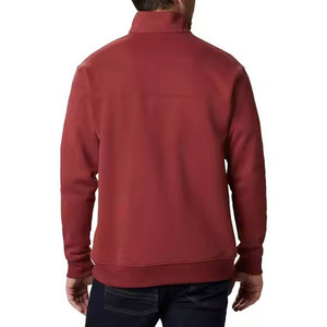 เสื้อสเวตเตอร์มีซิปสำหรับผู้ชายผ้าคอตตอนผสมมาใหม่เสื้อสเวตเชิ้ตมีซิปแบบครึ่งตัวจากโรงงาน - Product Image 2