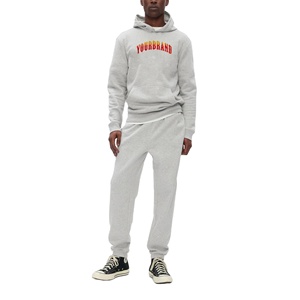 Nouveau Automne Hiver Casual Wear 500GSM Logo personnalisé sérigraphié Sweat à capuche et pantalon de survêtement ample surdimensionné Ensemble 2 pièces pour hommes - Product Image 1