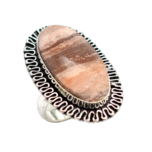 Surtido de joyas originales hechas a mano, nuevos anillos finos para mujer con piedras preciosas de jaspe de coco de corte ovalado, a la moda para mujeres y niñas - Product Image 1