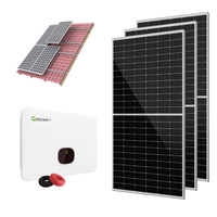 Système d'énergie solaire hors réseau 5 kW 10 kW avec stockage d'énergie domestique, MPPT Longi pour panneaux solaires, onduleur hybride, garantie 10 ans
