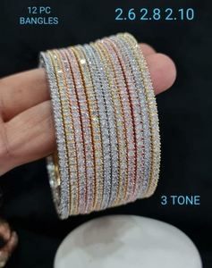 Juego de 12 brazaletes de diamante americano de corte estrella de diseñador de alta calidad, brazaletes de lujo perfectos para bodas, fiestas, ocasiones especiales - Product Image 5