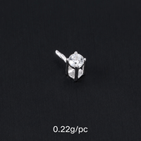 Support de pendentif en argent sterling 925 à quatre griffes, cadre ouvert, pour pierres de 5 mm et 7,3 mm, 0,22 g, composants de bijouterie