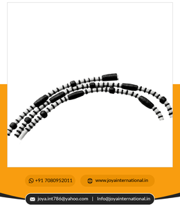 Rommel / Romal / Romel Reins ไนล่อนสีขาว,ไนล่อนคลุมด้วยแท็คหนังวัวสีดำธรรมชาติ NR186 - Product Image 3