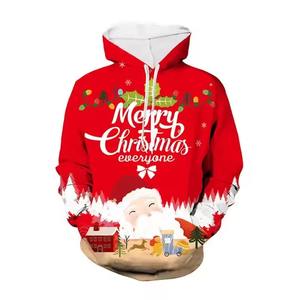 Customization <b>Christmas</b> Men's Pullover <b>Hoodie</b> Comfortable Fashionable 100% Polyester <b>Christmas</b> with Custom Logo Low MOQ - Product Image 1