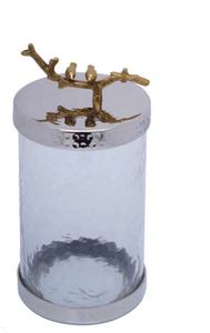 Recipiente de vidrio clásico con tapa dorada para el almacenamiento de alimentos y condimentos en la cocina del hogar Estilos de cubierta - Product Image 2