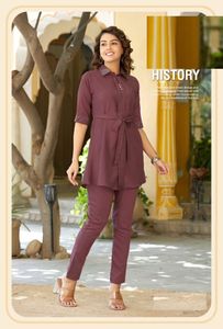 Pantalon en tissu de soie avec ceinture, pantalon Kurta moderne, tenue occidentale, belle couleur, tenue de bureau - Product Image 2