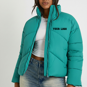 Veste matelassée à coupe décontractée de couleur unie sur mesure, nouvelle arrivée 2025, pour femmes, vêtements d'hiver tendance, veste à bulles - Product Image 4