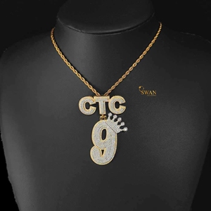 Collar con colgante de plata de ley 925 chapado en rodio con certificación GRA Moissanite Iced CTC 9, joyería de regalo de Hip Hop personalizada - Product Image 5