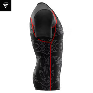 Camisas gráficas de compresión de secado rápido de media manga para hombre al por mayor Rash Guard Bjj Rash Guard MMA Rash Guards Fitness Workout Shirt - Product Image 3