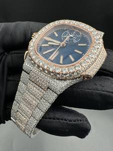 Reloj de lujo de acero inoxidable para hombre Hip Hop Bling Top Trending VVS Moissanite Diamond Full Pave Setting Movimiento de cuarzo 22mm Iced - Product Image 4