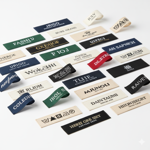 Étiquettes tissées personnalisées en polyester haute densité pour vêtements, lavables, étiquettes de ceinture de pantalon personnalisées, tissu damassé pour marque de vêtements - Product Image 2