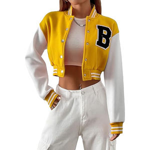 2025 tendance femmes université veste personnalisé Letterman collège Style surdimensionné Bomber veste mode Streetwear fournisseur en gros - Product Image 1