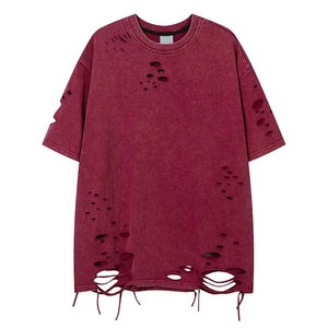 T-shirt pour homme en couleur unie, délavé, surdimensionné, respirant, meilleur design pour homme, délavé - Product Image 3