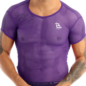 2025 Wholesale High Quality Mesh T-<b>Shirts</b> <b>100</b>% <b>Polyester</b> Breathable Quick Dry Short Sleeve O-Neck Custom for Men - Product Image 3