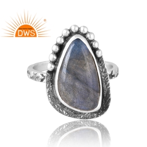 Latest Selling 925 Sterling Silver Natural <b>Labradorite</b> Gemstone <b>Ring</b> Custom Jewelry Manufacturer - Product Image 3