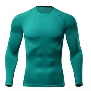 2025 haute qualité hommes natation Rash Guard couleur différente Gym Fitness 100% coton Polyester Compression homme Rash Guards - Product Image 2