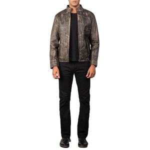 Veste d'hiver en cuir matelassé tendance pour homme avec logo avant en toile confortable pour toutes les saisons inclus - Product Image 1