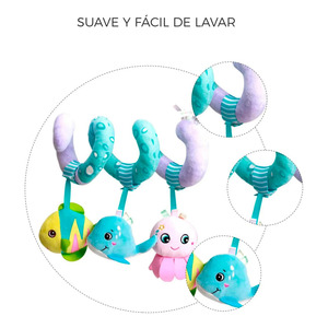 Hochet en peluche en spirale à suspendre pour berceau, poussette, jouet pour bébé - Couleurs assorties - Product Image 5