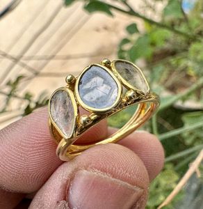 แหวนเงินสเตอร์ลิง925ชุบทองวินเทจประดับเพชรขอบกุหลาบธรรมชาติสำหรับเป็นของขวัญในงานแต่งงานงานครบรอบ - Product Image 6